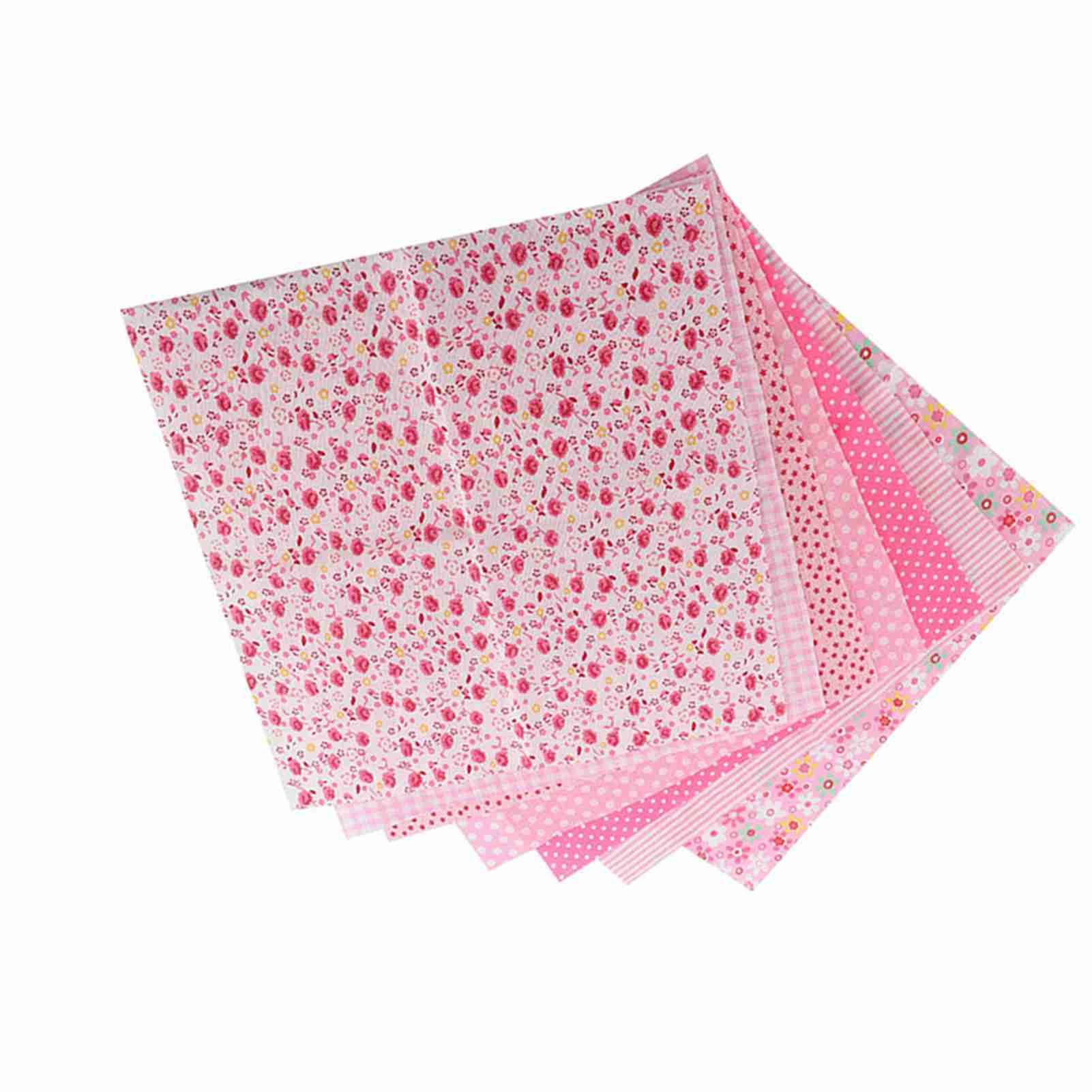 7pcs 25*25cm Cotton Fabric DIY Assorted Squares Pre Cut Bedding Suite Quarters view 5