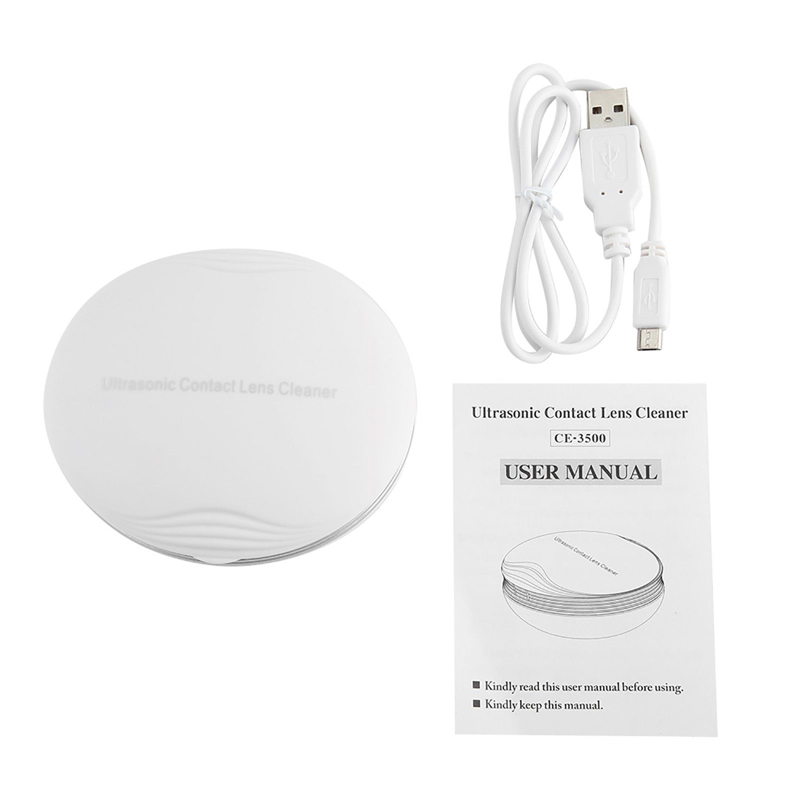 Ultrasonic Contact Lens Auto Cleaner Eye Protein Cleaning Case with USB view 2