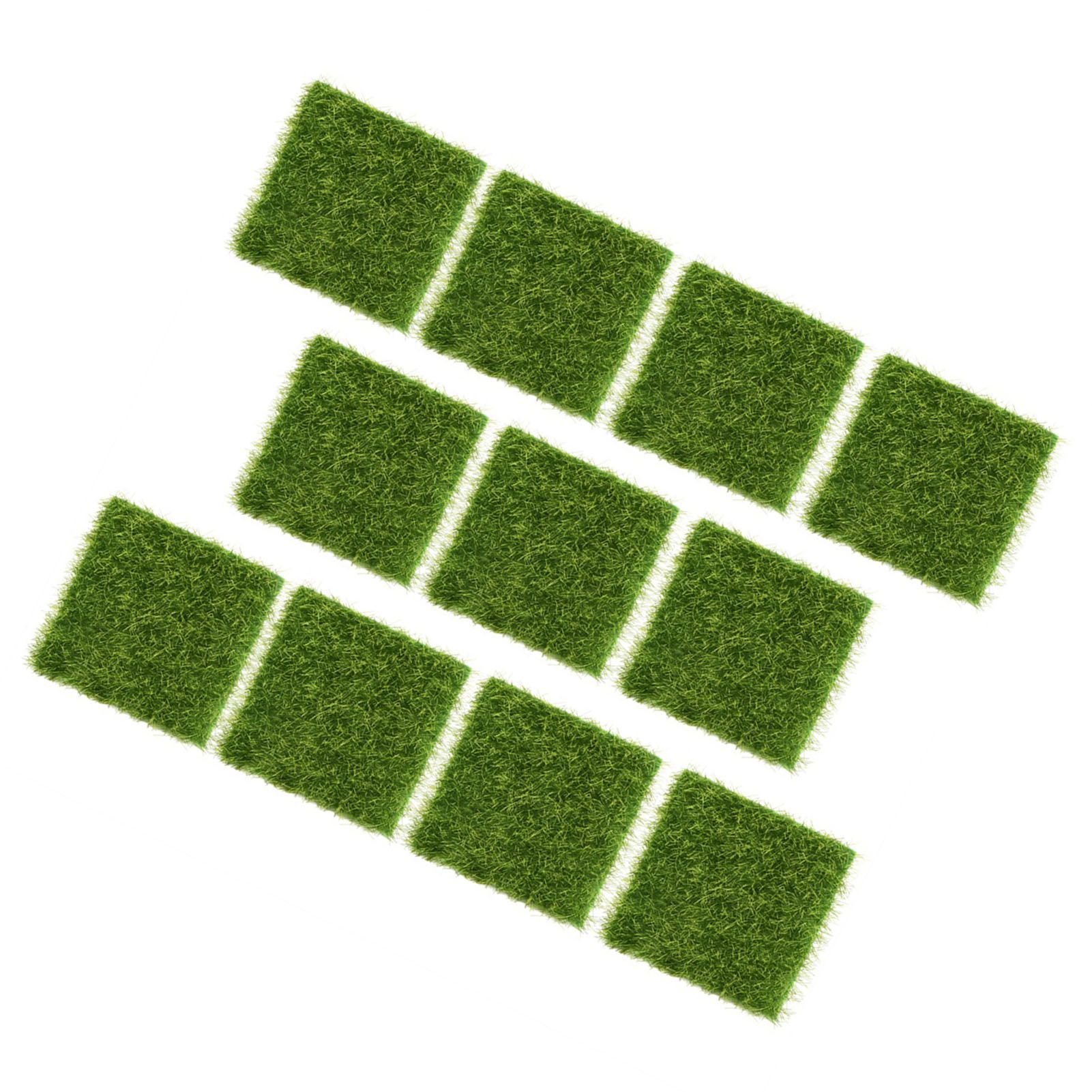 10Pcs Garden Home Plastic Crafts Micro Landscape Ornaments Simulated Turf view 4