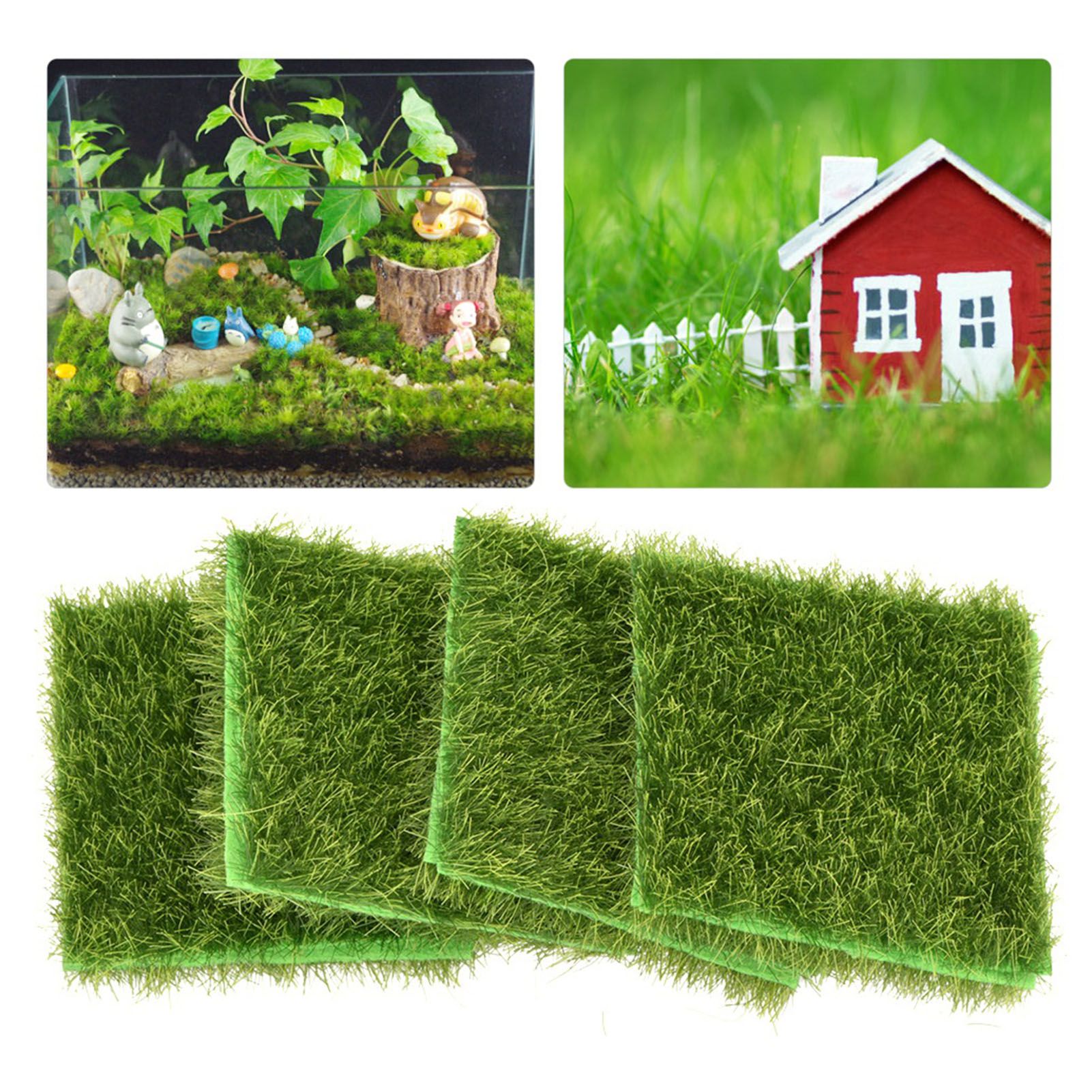 10Pcs Garden Home Plastic Crafts Micro Landscape Ornaments Simulated Turf view 11