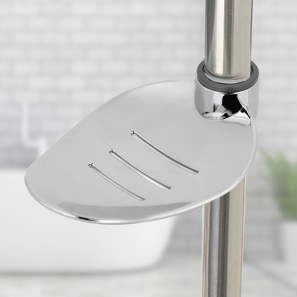 Lifting Rod Rack Tray Shower Soap Dish Rustproof Sponge Soap Holder For Bathroom view 4
