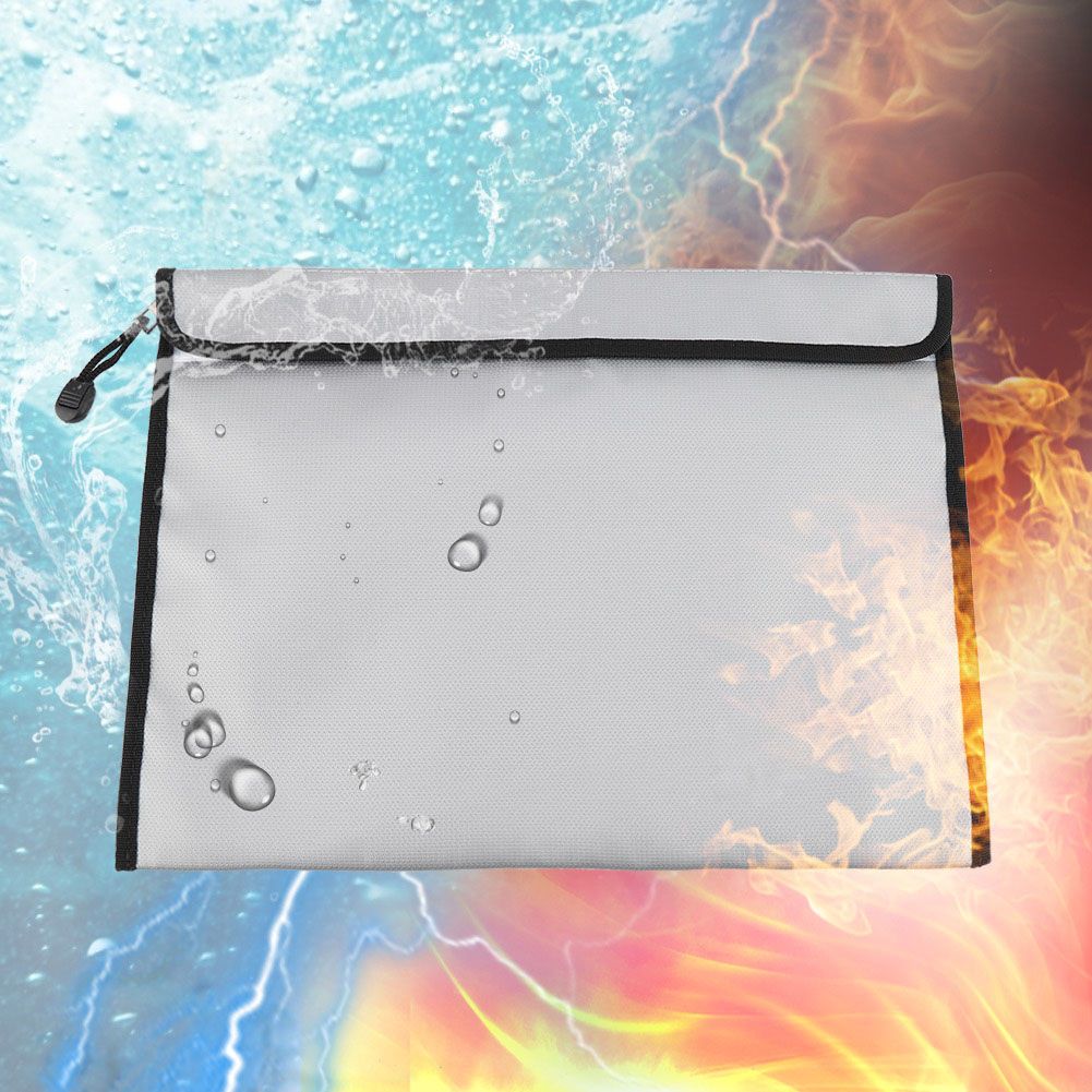 38*28CM Fireproof Waterproof Document Bag File Envolope Safe Storage with view 6