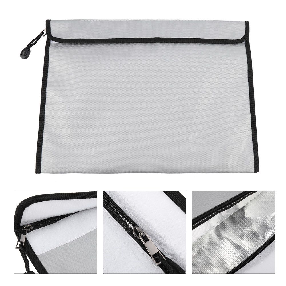 38*28CM Fireproof Waterproof Document Bag File Envolope Safe Storage with view 7