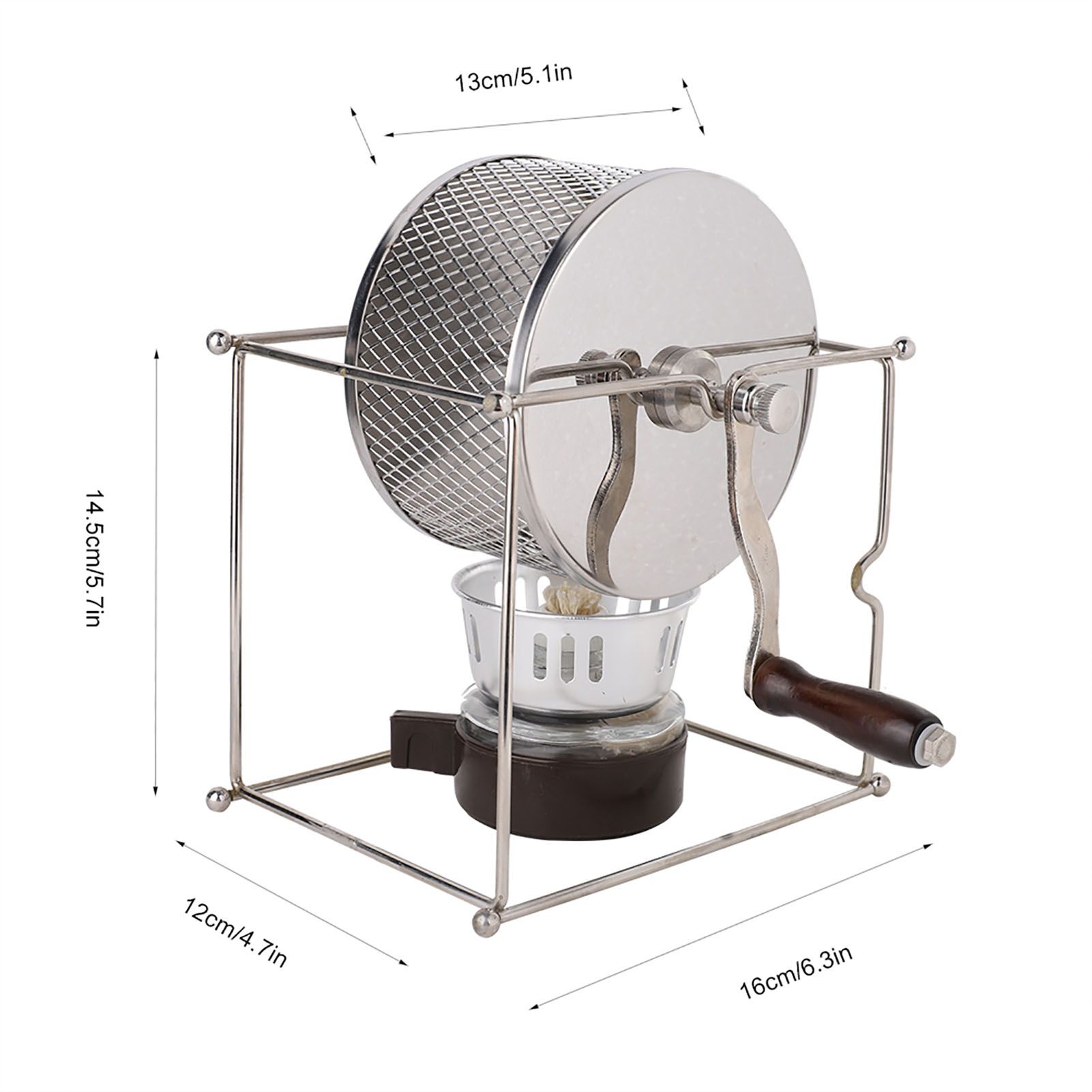 1Pc Mini Manual Coffee Beans Roasting Machine DIY Stainless Steel Rollers with view 11
