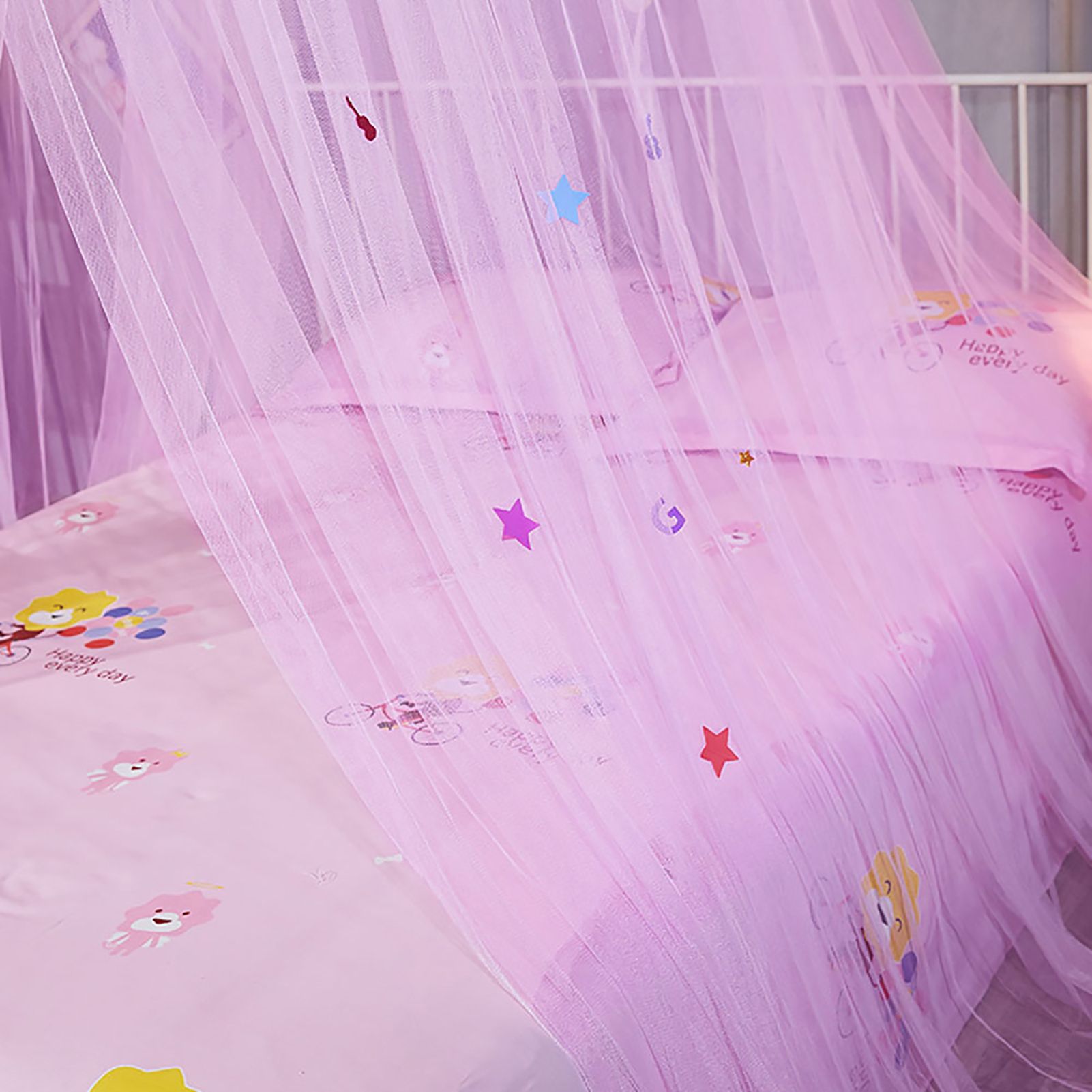 Round Canopy Lace Princess Style Mosquito Net Bed Curtain for Children Bed (Pink) view 5