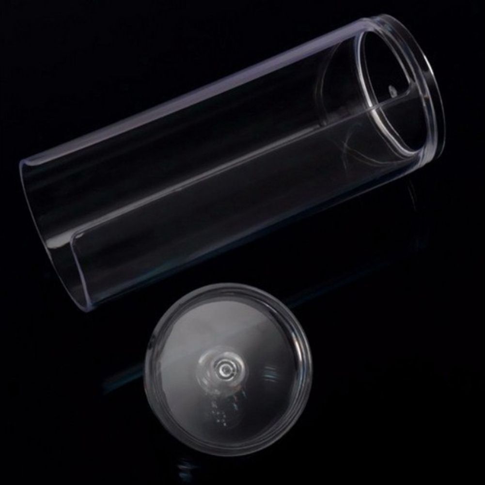 Transparent Round Plastic Container Cotton Pad Holder Makeup Cosmetic Storage view 4