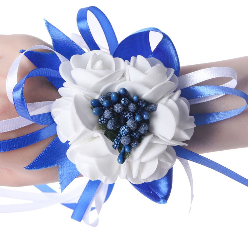 1pcs Korean Style Beautiful Hand Flower Bridesmaid Wrist Corsage Wedding view 2