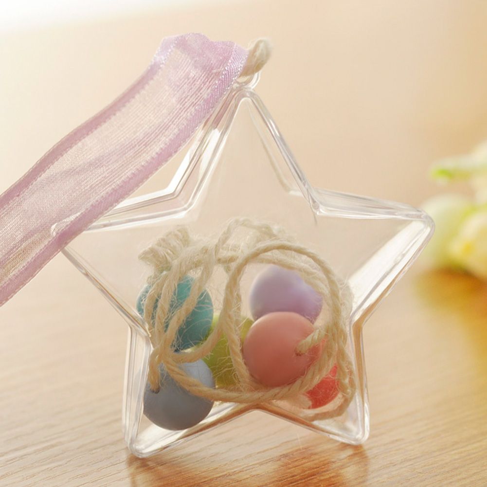 5Pcs Clear Favor Boxes Plastic Gift Box Star Shaped Candy Boxes for Wedding Party view 5
