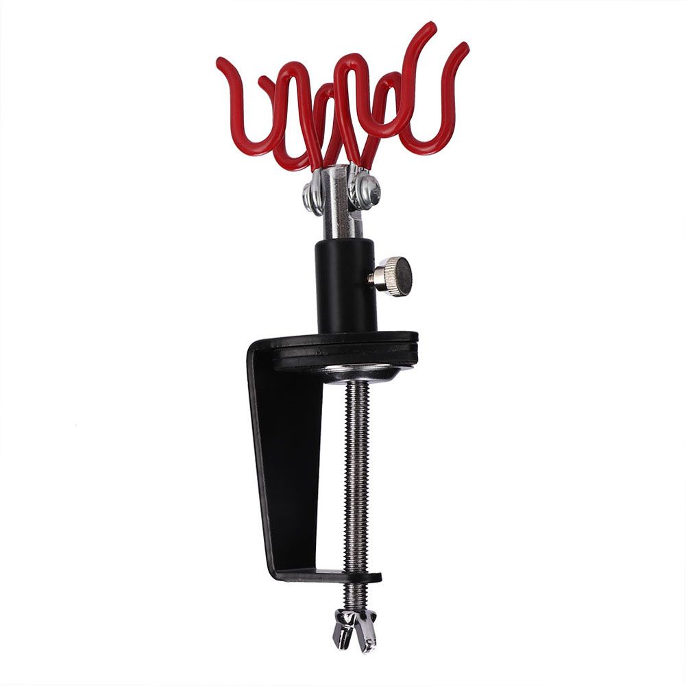 Airbrush Holder Stand Holds 2 Airbrushes Clamp on Table Mount Paint Hobby Kit