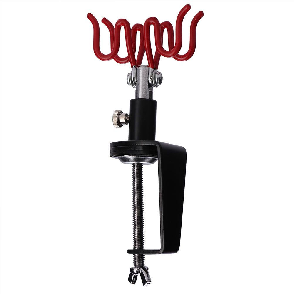 Airbrush Holder Stand Holds 2 Airbrushes Clamp on Table Mount Paint Hobby Kit view 3