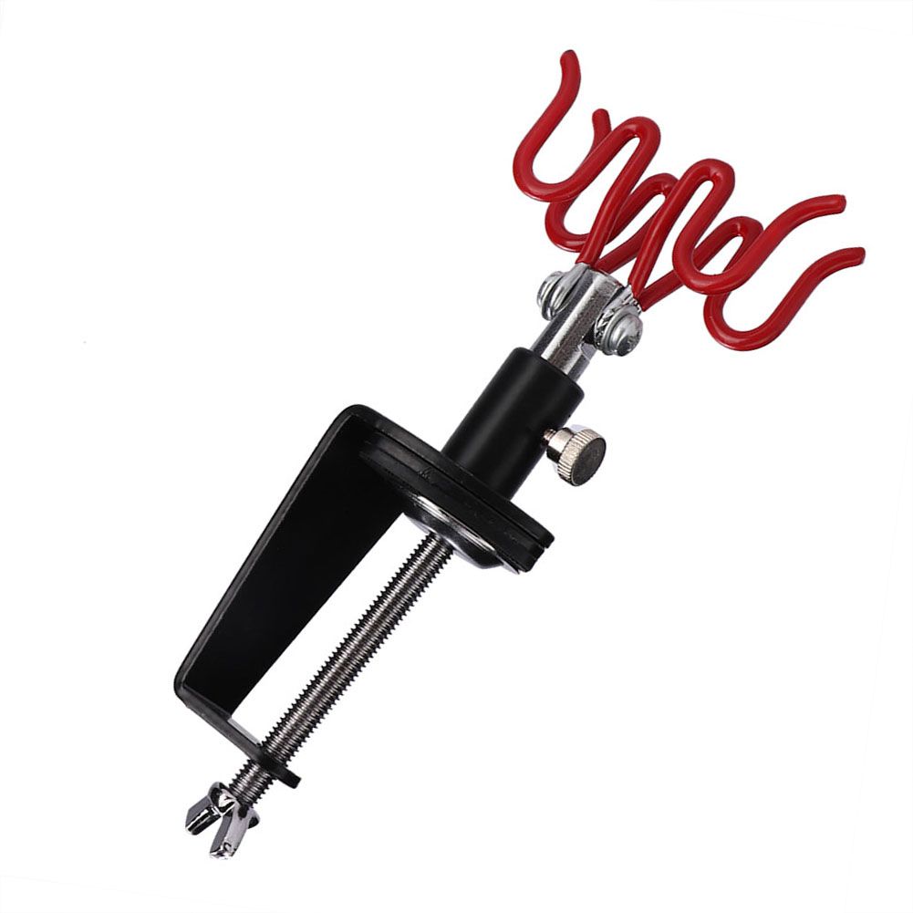 Airbrush Holder Stand Holds 2 Airbrushes Clamp on Table Mount Paint Hobby Kit view 5