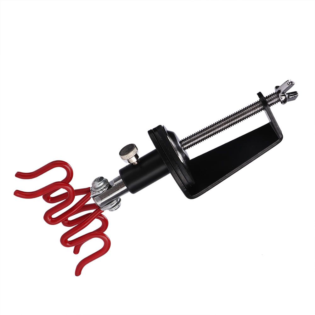 Airbrush Holder Stand Holds 2 Airbrushes Clamp on Table Mount Paint Hobby Kit view 8