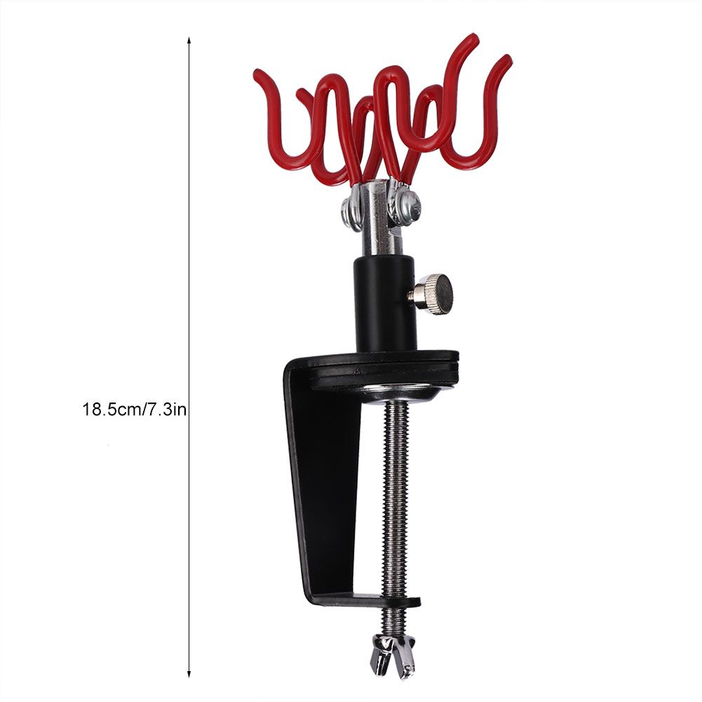Airbrush Holder Stand Holds 2 Airbrushes Clamp on Table Mount Paint Hobby Kit view 9