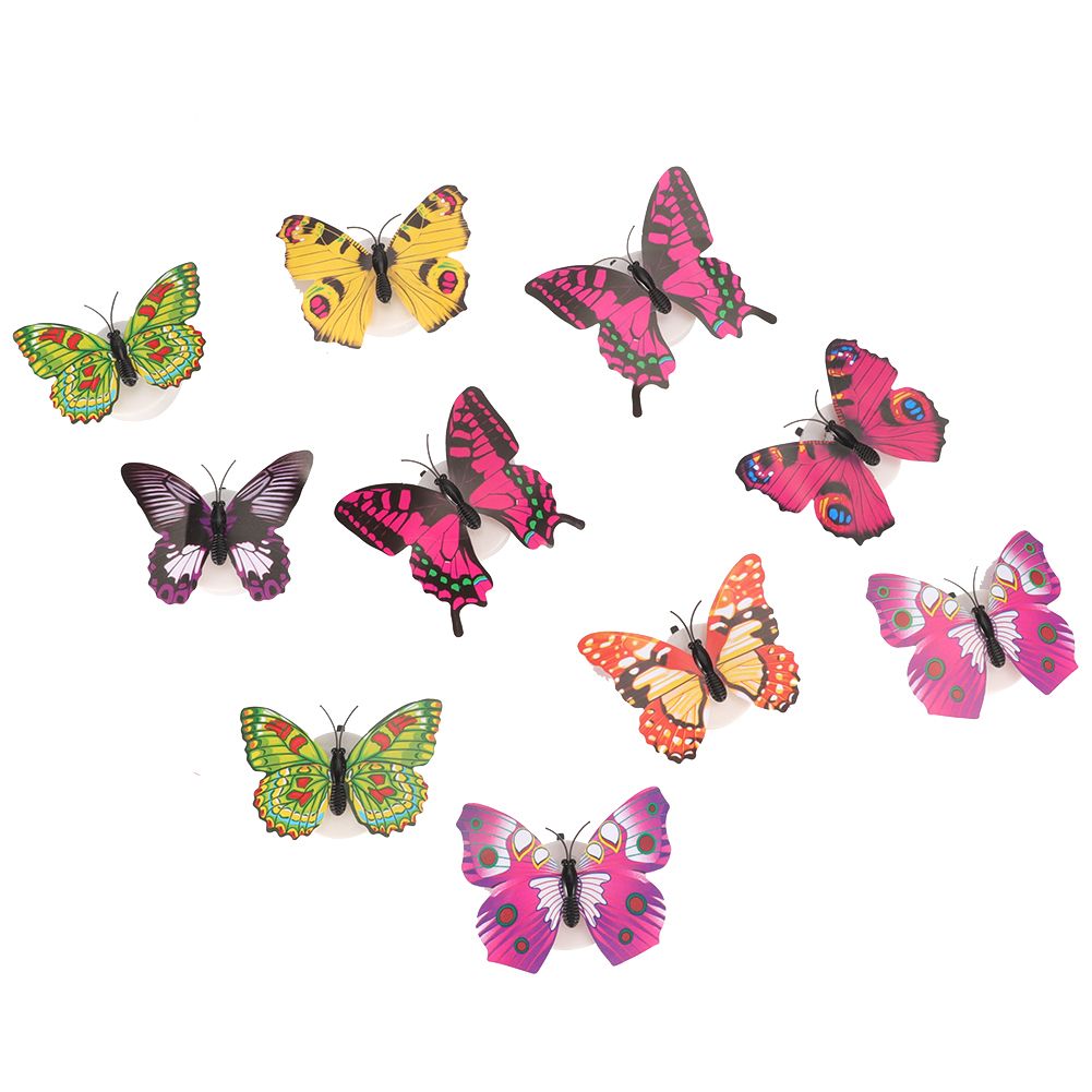 10pcs Glowing Butterfly Luminous Wall Decals DIY Stickers Glow In The Dark For view 6