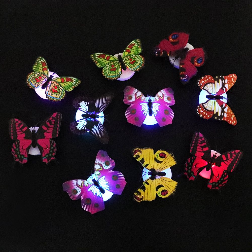 10pcs Glowing Butterfly Luminous Wall Decals DIY Stickers Glow In The Dark For view 7