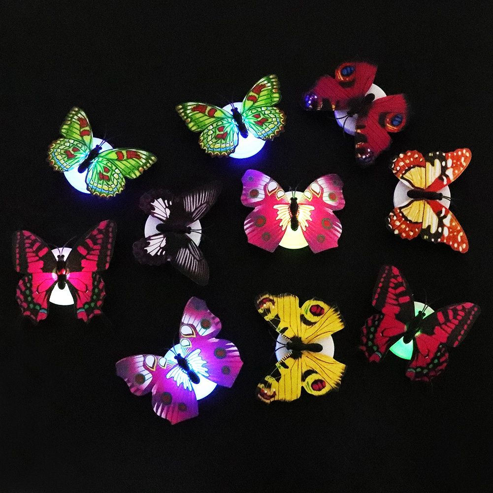 10pcs Glowing Butterfly Luminous Wall Decals DIY Stickers Glow In The Dark For view 8