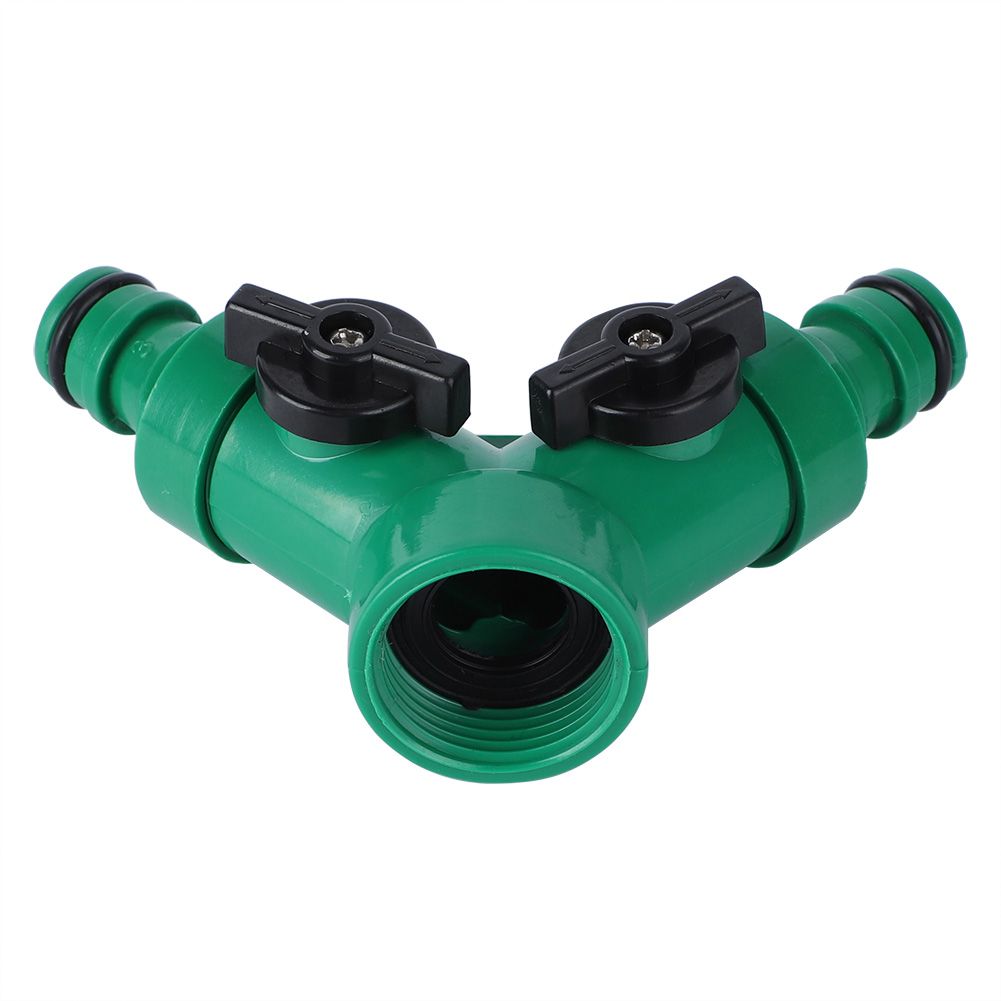 Two Way Pipe Divider Hose Splitter Garden Water Tap Adapter With Valve view 6