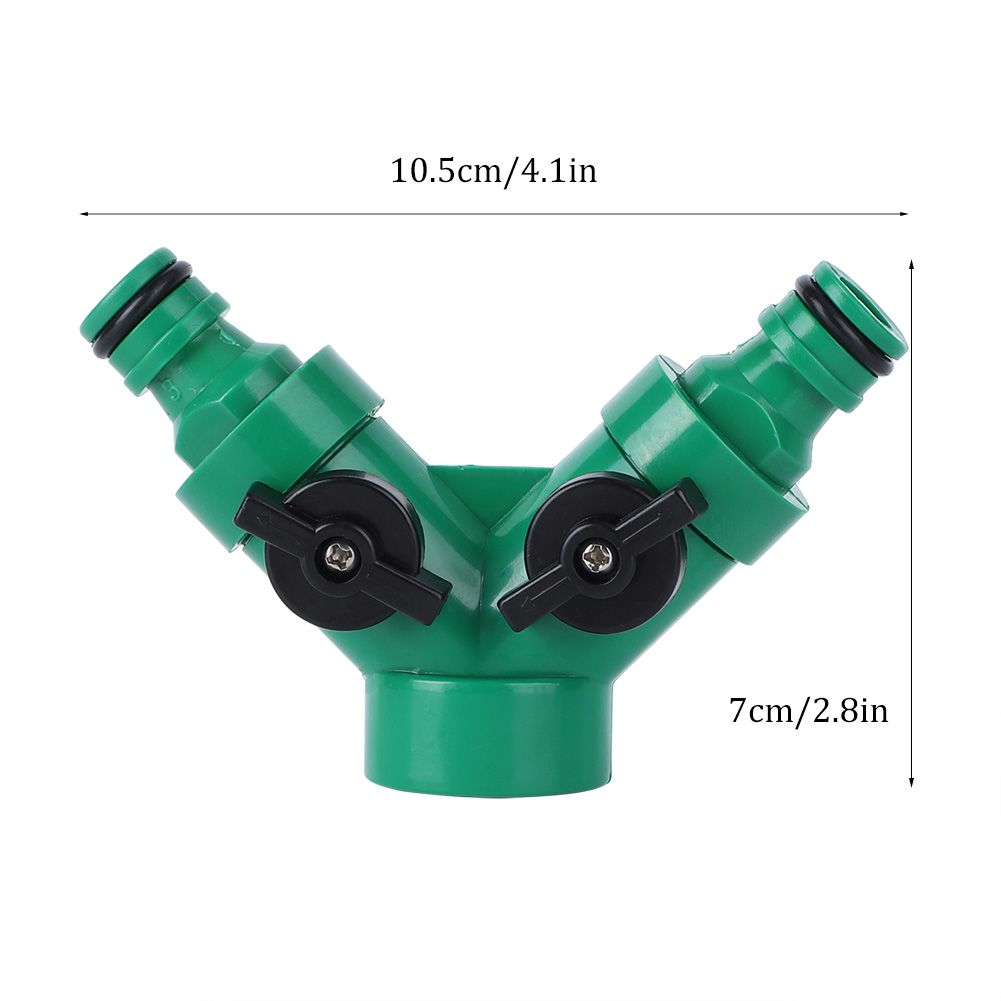 Two Way Pipe Divider Hose Splitter Garden Water Tap Adapter With Valve view 10