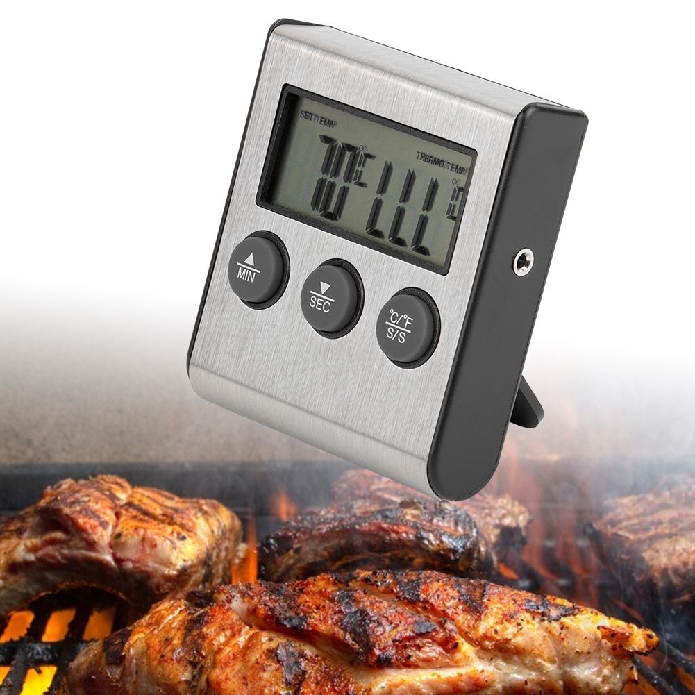 BBQ Thermometer Meat Food Cooking Probe Thermometer with Timer Temperature view 6