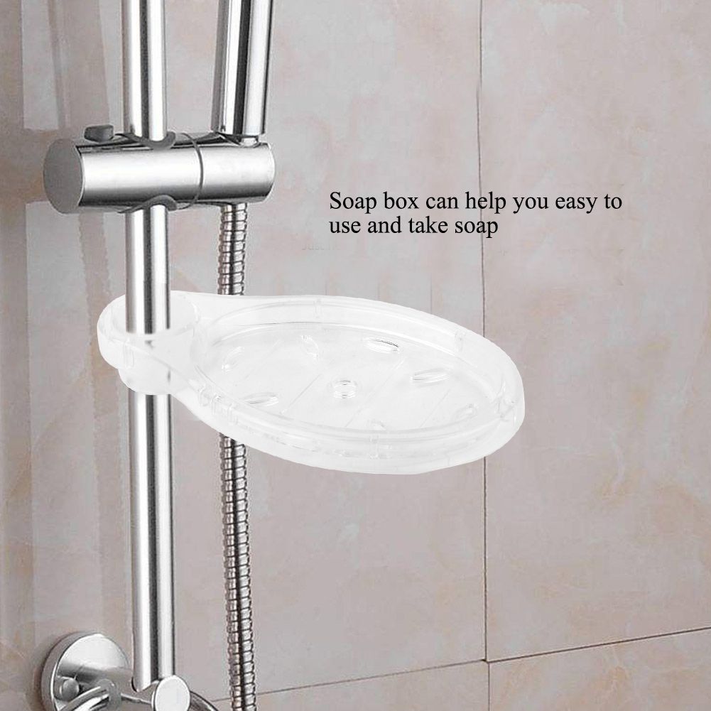 Transparent Round Acrylic Soap Dishes Box Holder Lifting Rod Bathroom Accessories view 12