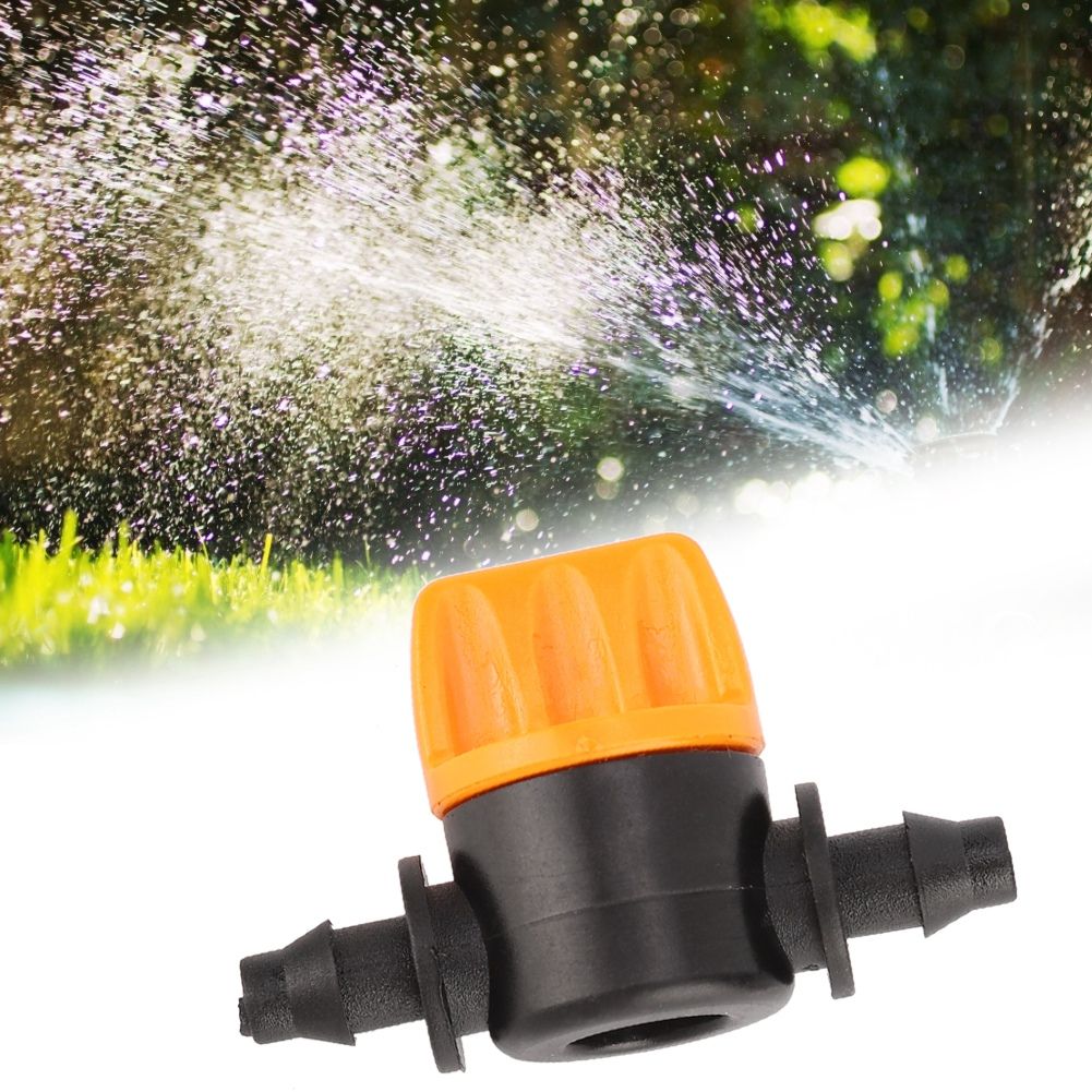 100Pcs Garden Irrigation 2 Way PVC 4/7 Waterstop Straight Connector Hose Valve