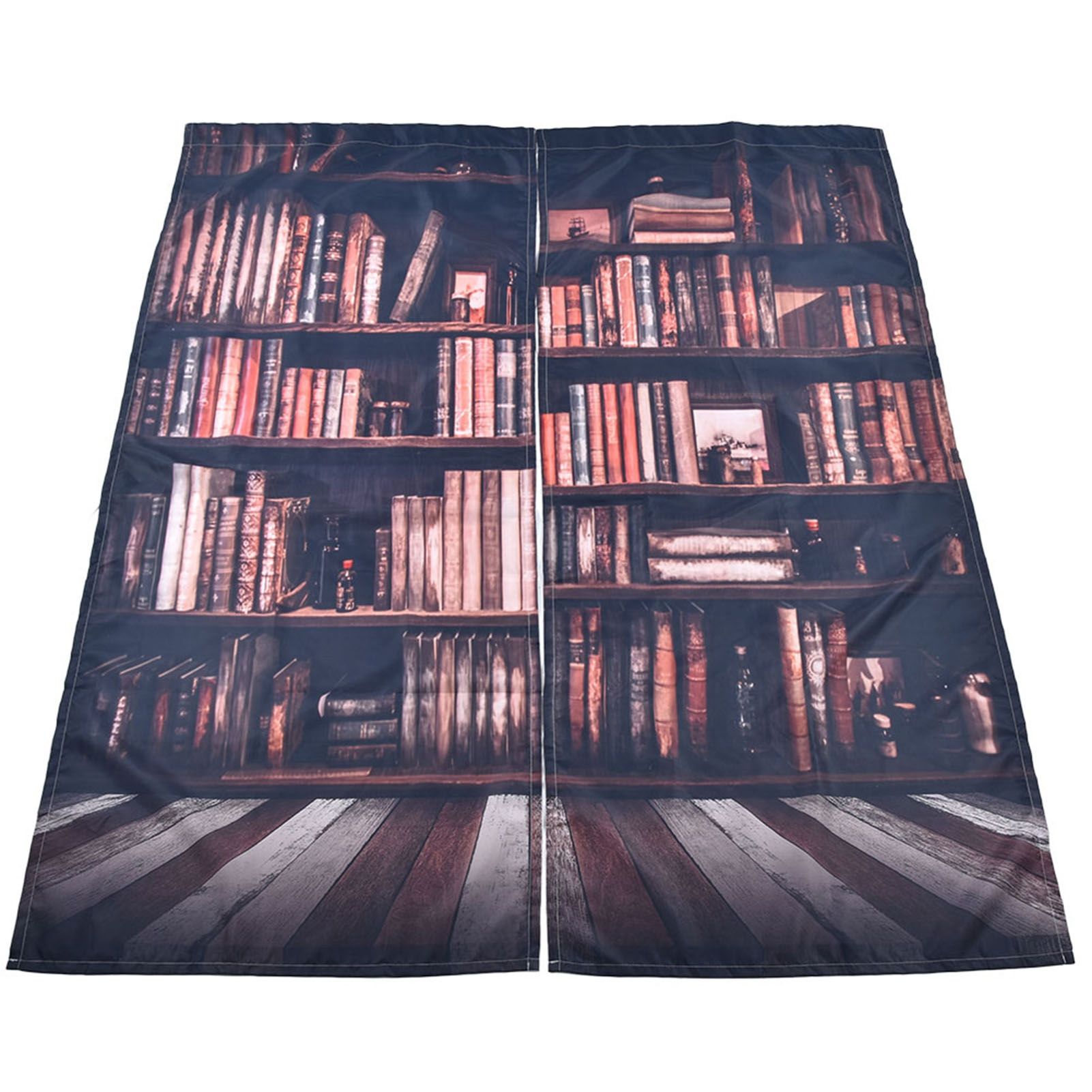 Living Room Curtains 3D Bookcase Printed Shading Curtains Bedroom Drapes view 8