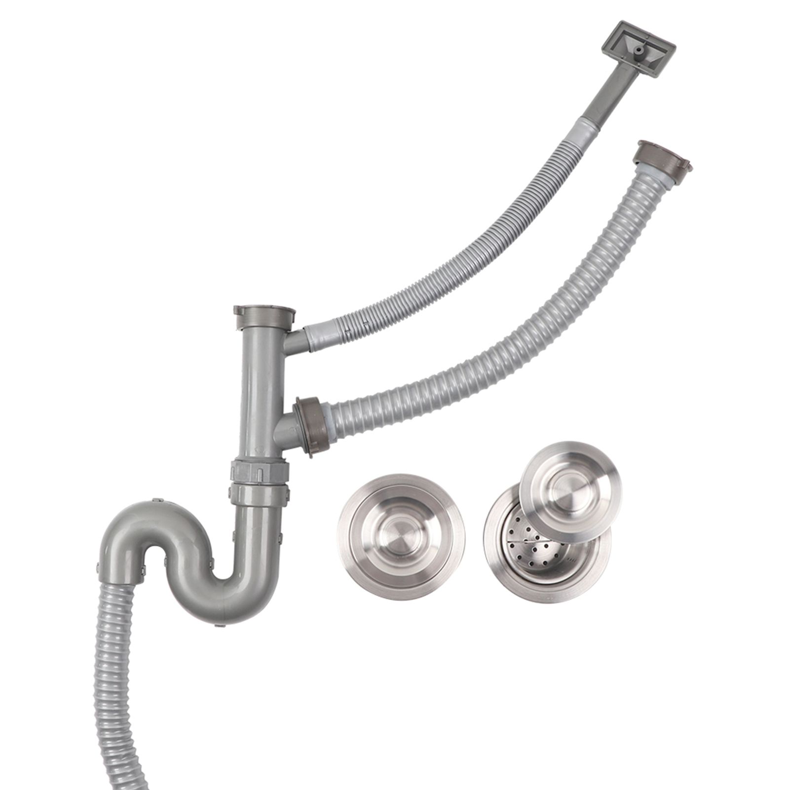 Stainless Steel S Bending Pipe Bathroom Basin Sink Water Drain Plug Draining Tool