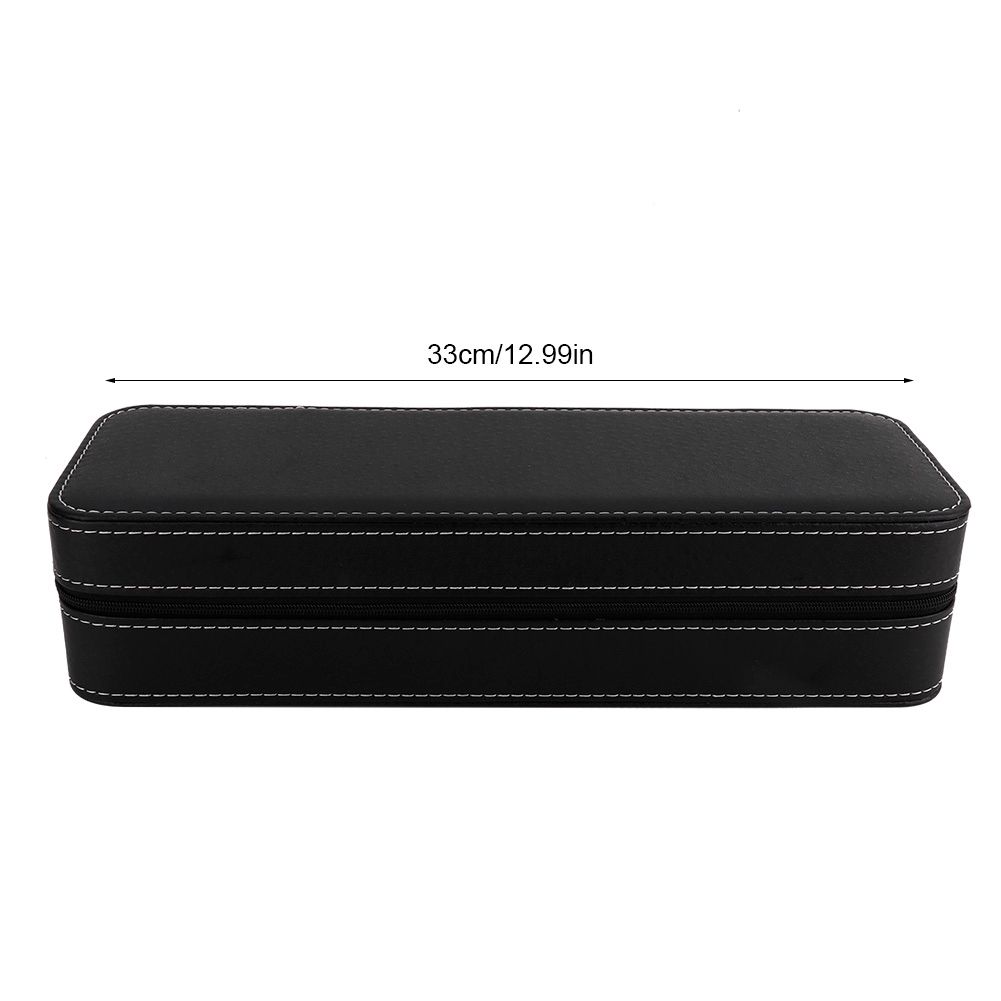 6 Slot PU Leather Watch Storage Case Organizer Display Box Separated Compartments view 9