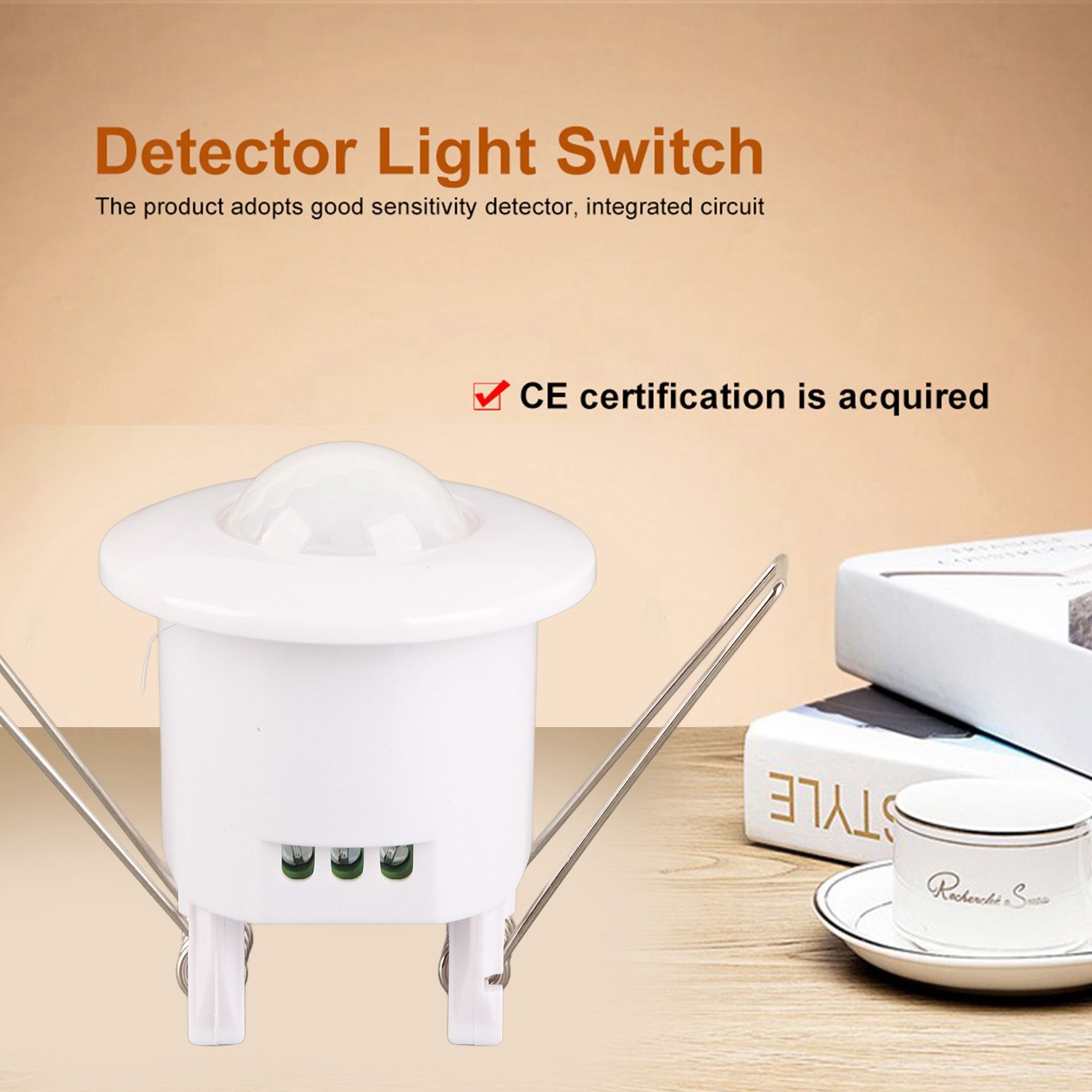 Mini Adjustable 360° Ceiling PIR Infrared Body Motion Sensor Detector Lamp view 3