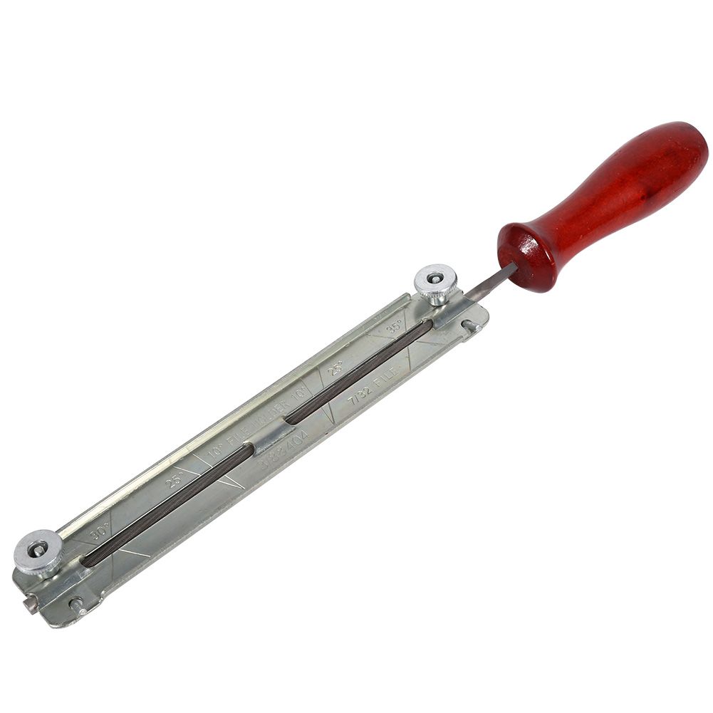 1x Chainsaw Saw Chain File & Filing Sharpening Kits with Wooden Holder Tool — image 1