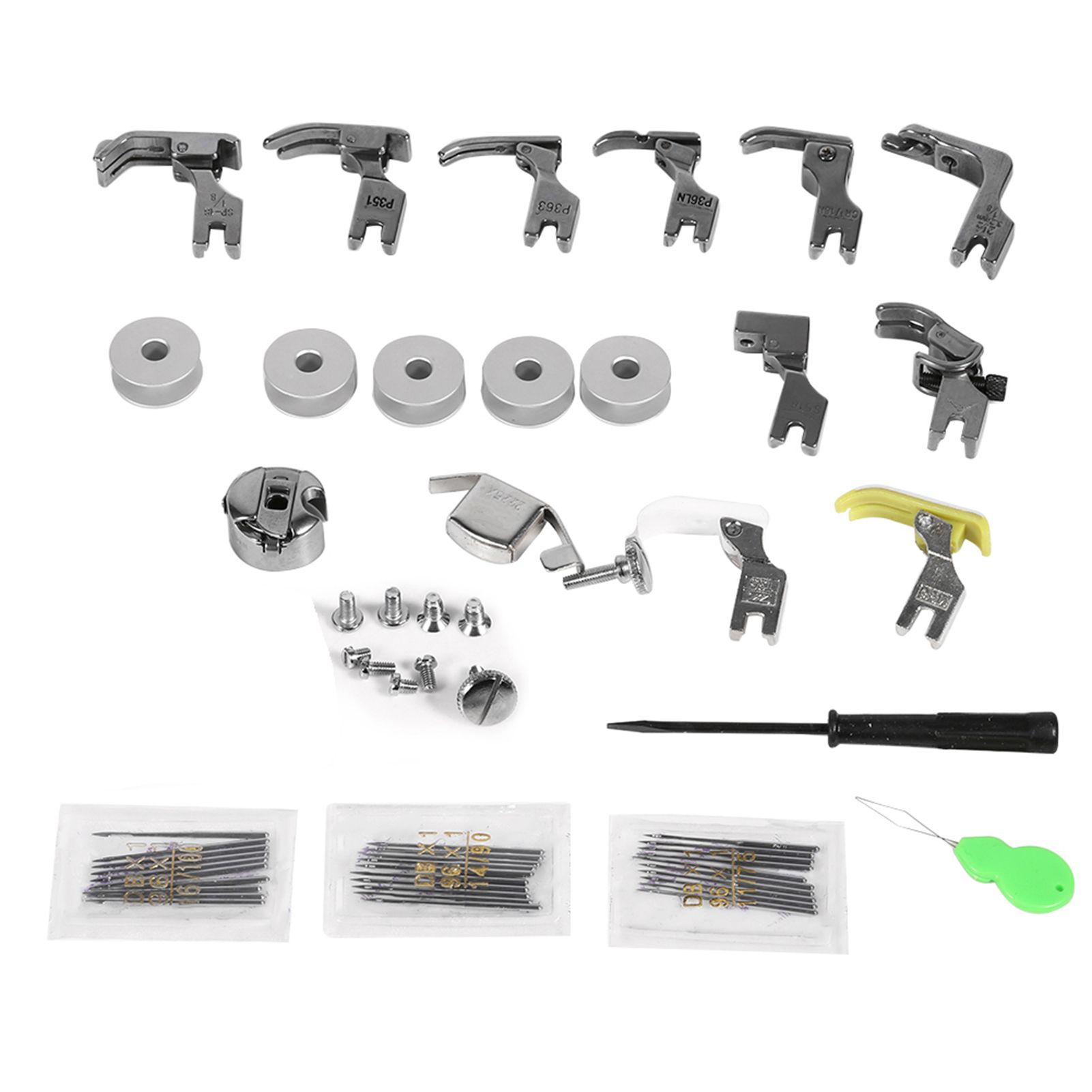 17 Sets Universal Industrial Flat Sewing Machine Parts Presser Pressure Foot view 2