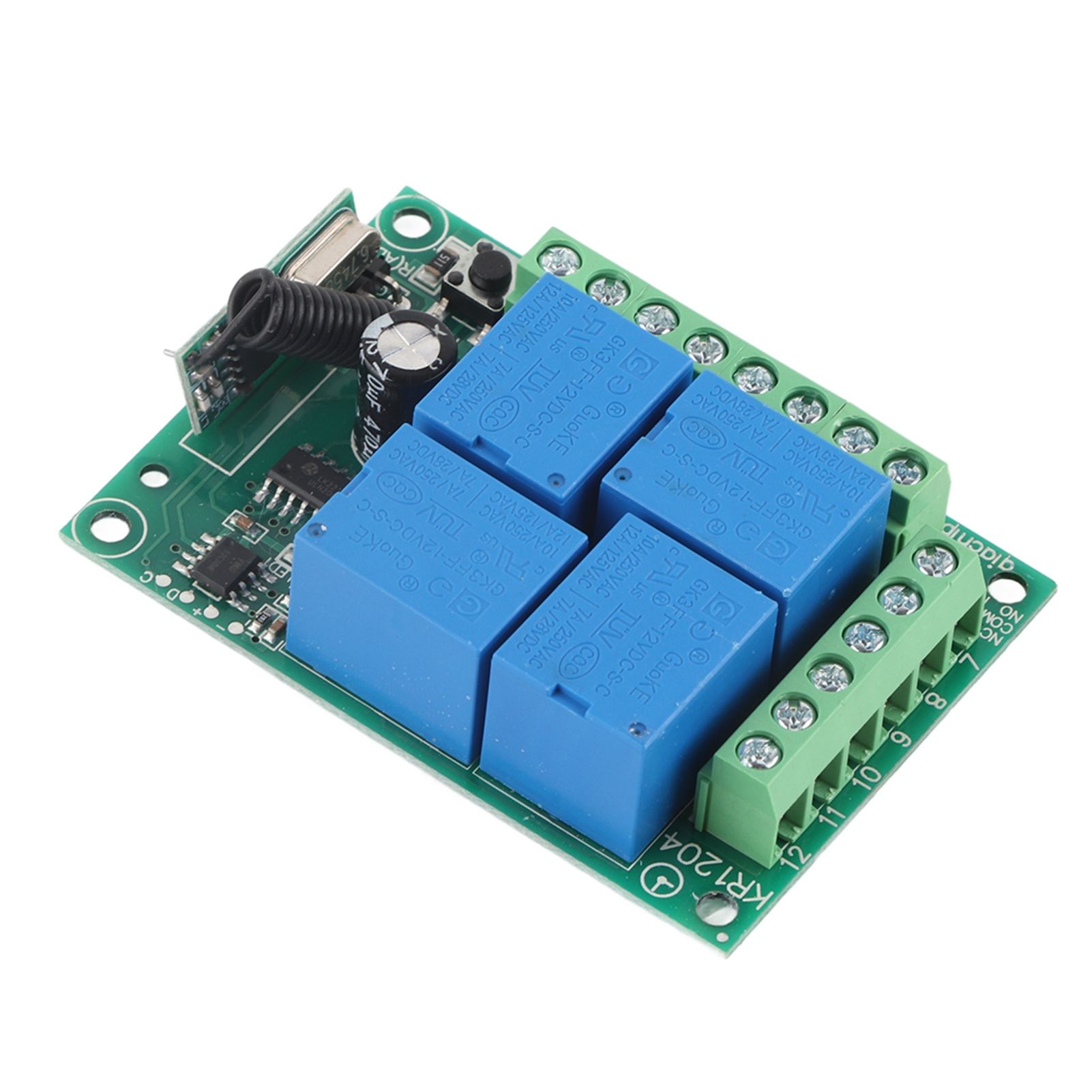 DC12V 4‑CH 433MHZ Wireless Garage Doors Control Switch Receiver Board with view 6