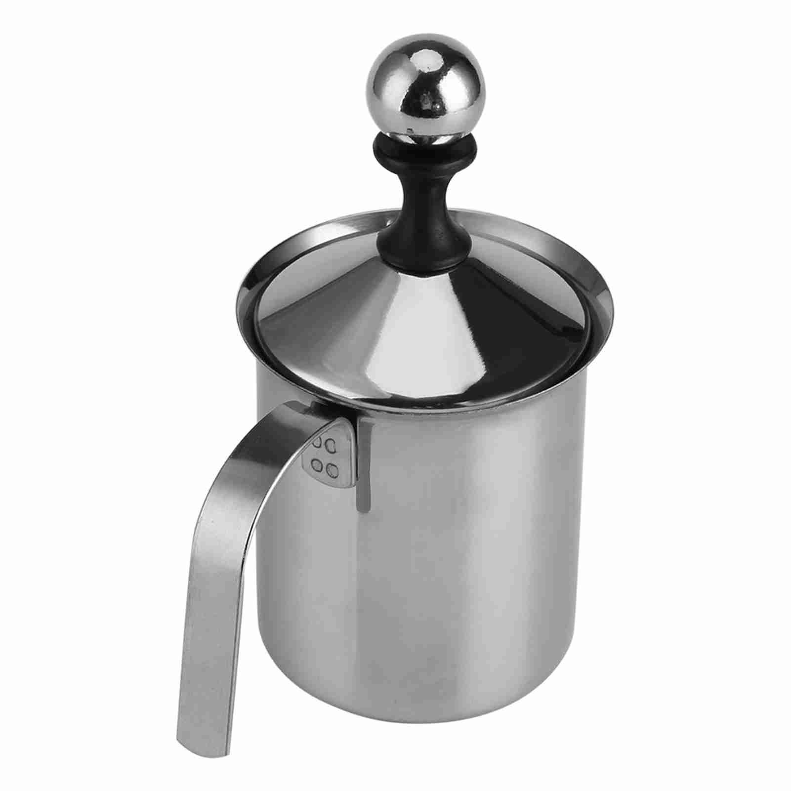 400ML/800ML Stainless Steel Manual Milk Frother Double Mesh Coffee Foamer view 4