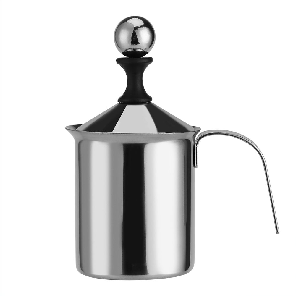 400ML/800ML Stainless Steel Manual Milk Frother Double Mesh Coffee Foamer view 2