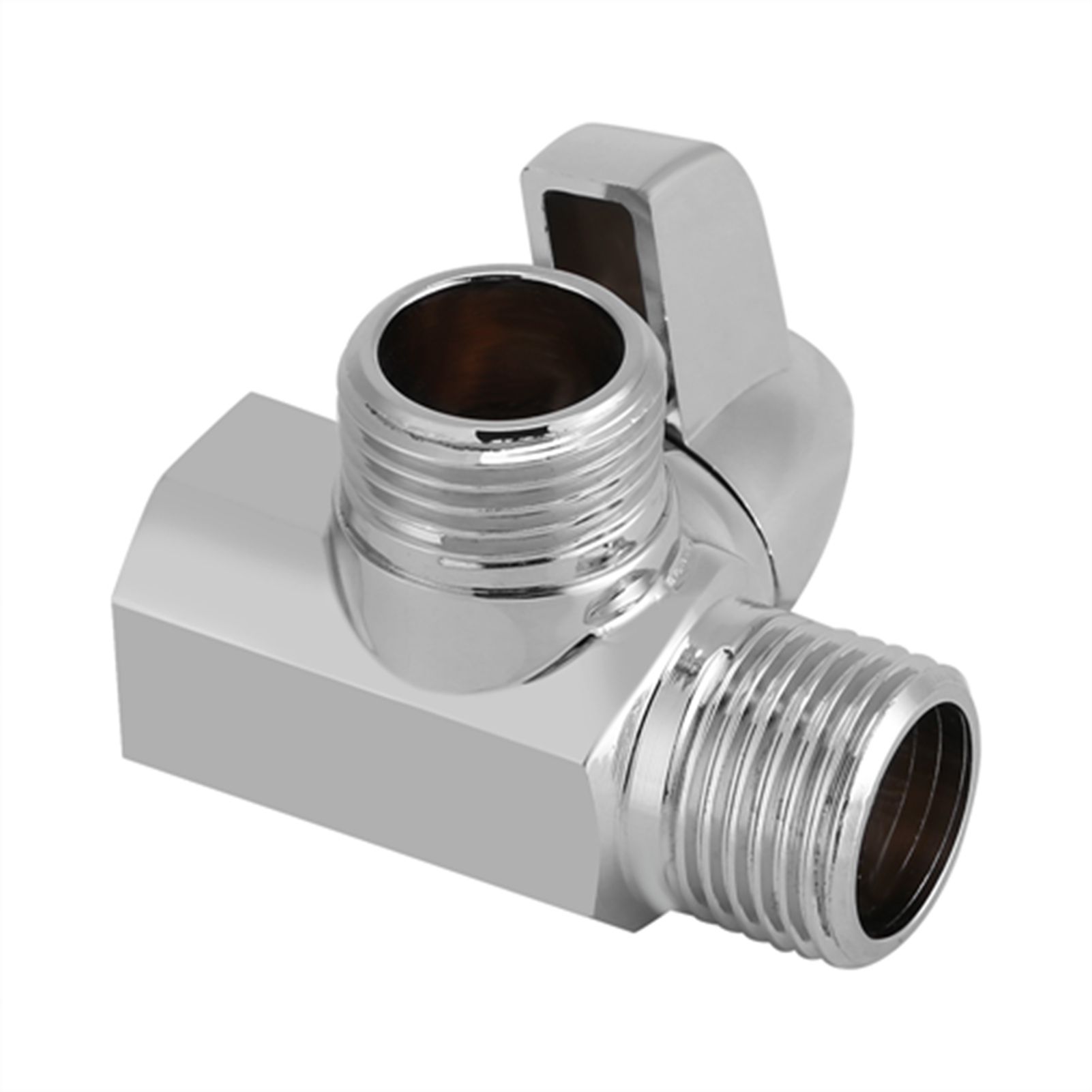 3‑Way Brass Chrome Diverter G1/2" T Shape Adapter Valve for Shower Arm Mounted