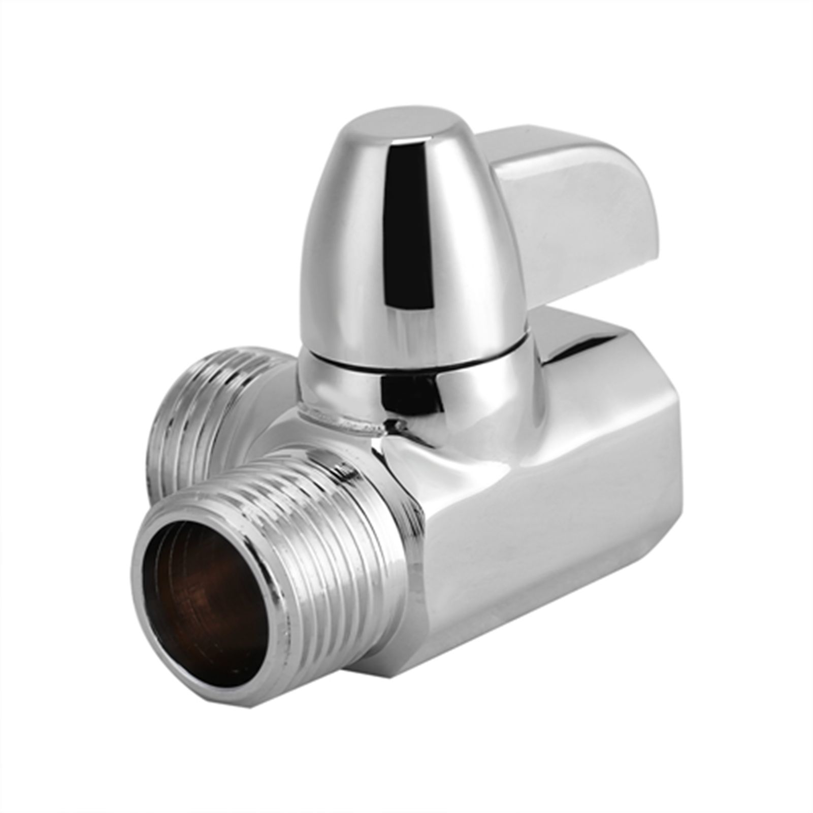 3‑Way Brass Chrome Diverter G1/2" T Shape Adapter Valve for Shower Arm Mounted view 5