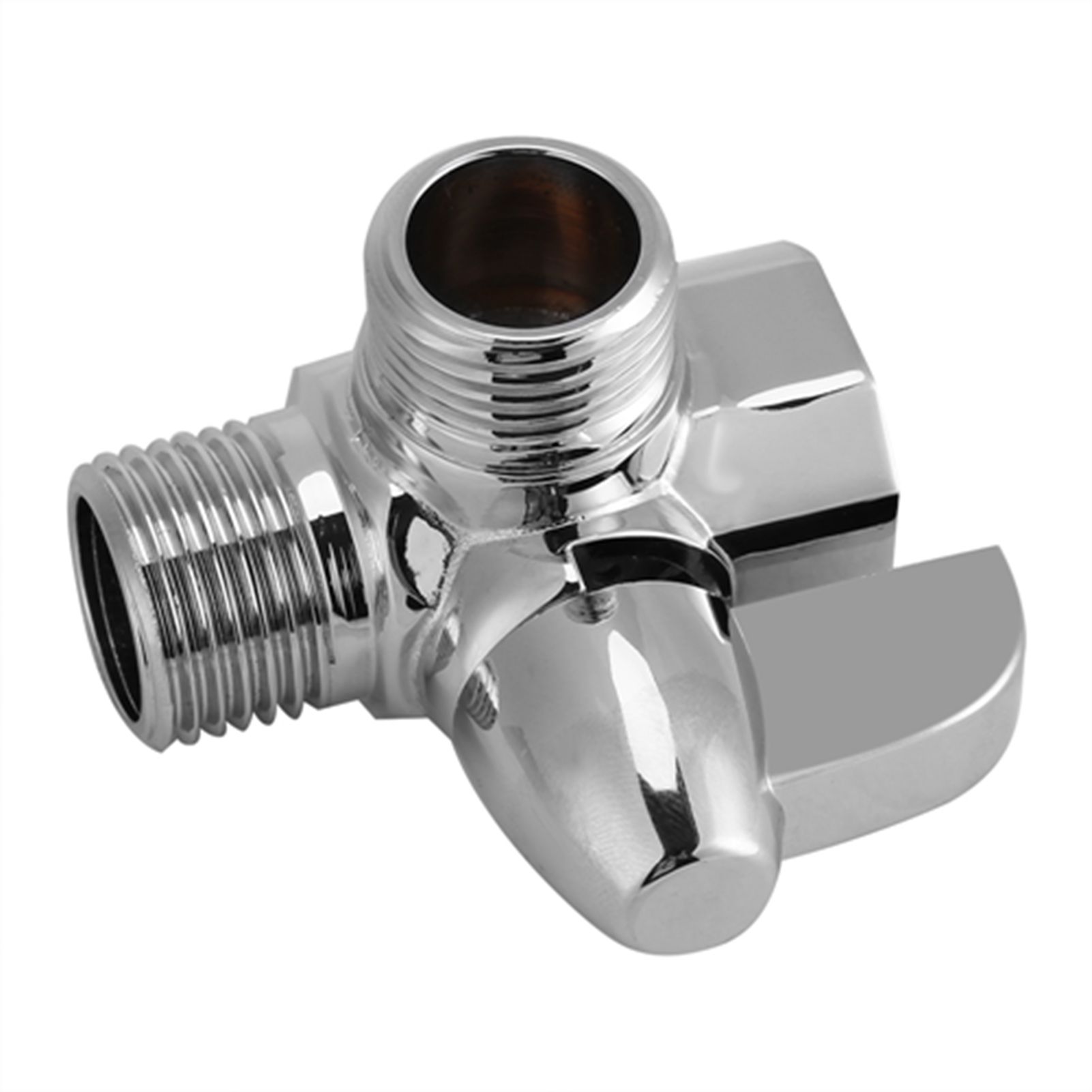 3‑Way Brass Chrome Diverter G1/2" T Shape Adapter Valve for Shower Arm Mounted view 6