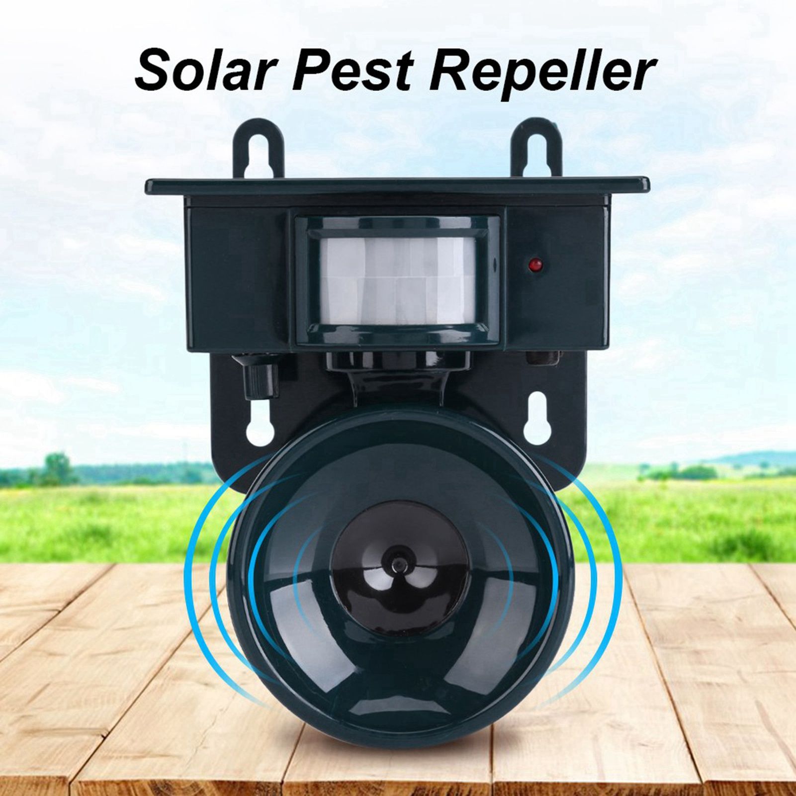 Solar Powered PIR Motion Sensor Ultrasonic Pest Repeller Bird Dog Cat Fox view 6