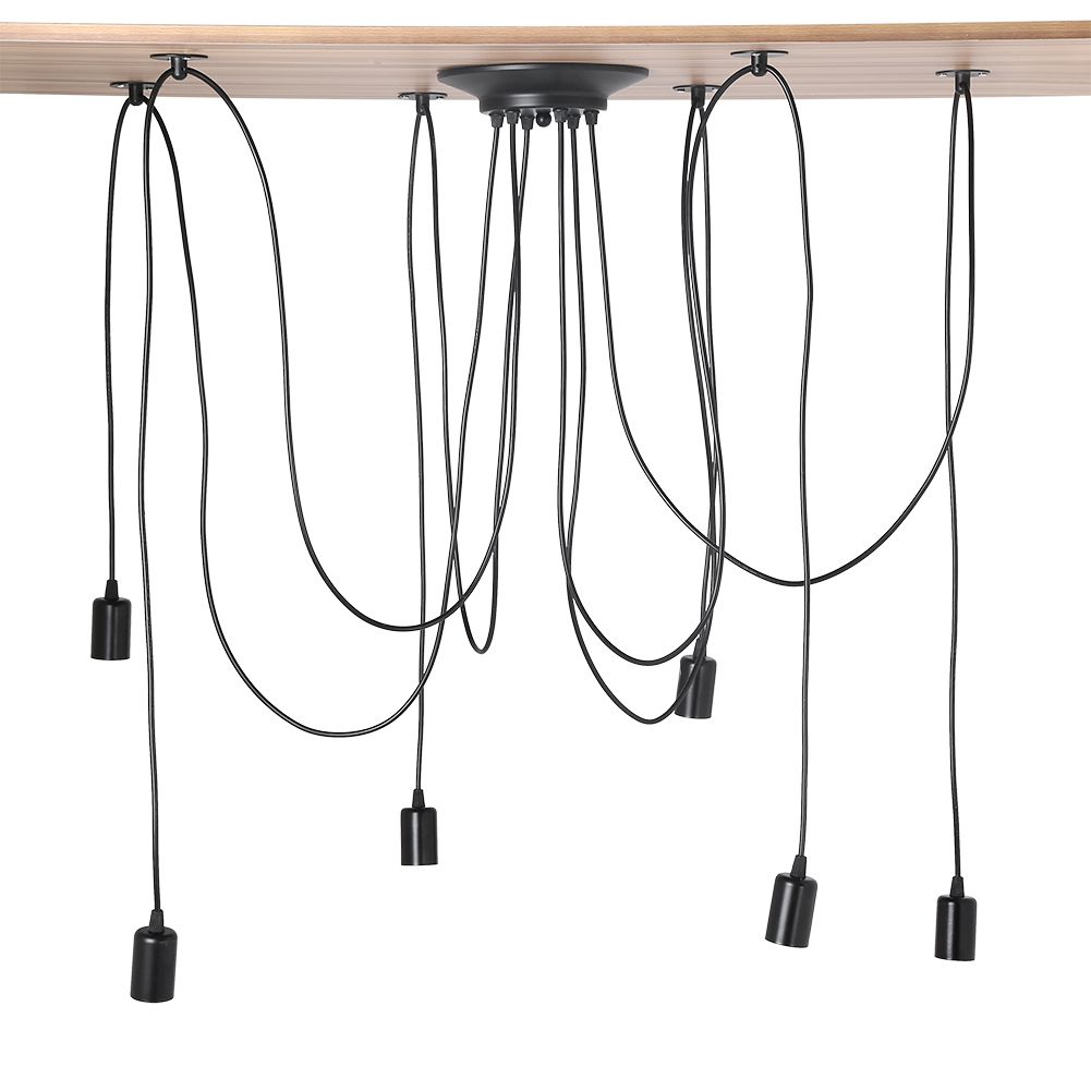 6 Head Industrial Vintage Style Pendant Light Holder Ceiling Lamp Hanger Fixtures view 2