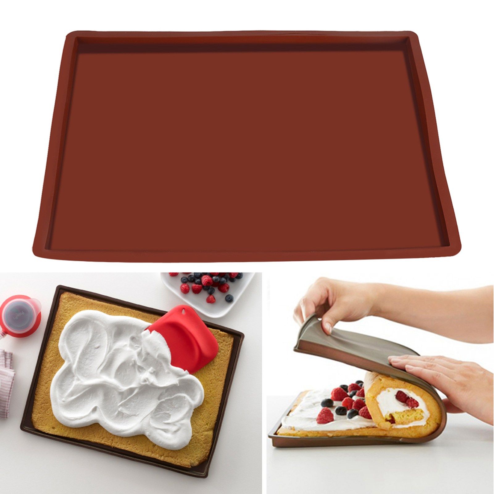 Silicone Cake Roll Mat NOn stick Heat Resistant Oven Baking Tray Sheet view 11