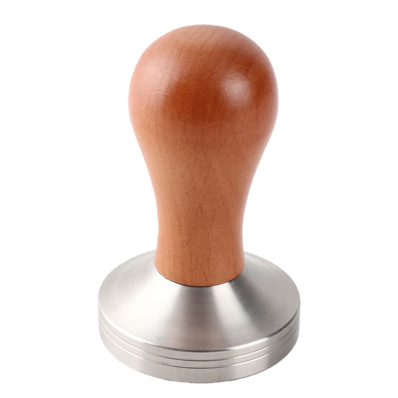 1Pc Wooden Handle Stainless Steel Espresso Coffee Tamper Press Tool with 58mm view 2