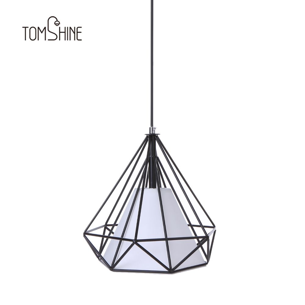 Tomshine 110-240V 0-60W Industrial Vintage Cage Pendant Light Iron Art Diamond view 2
