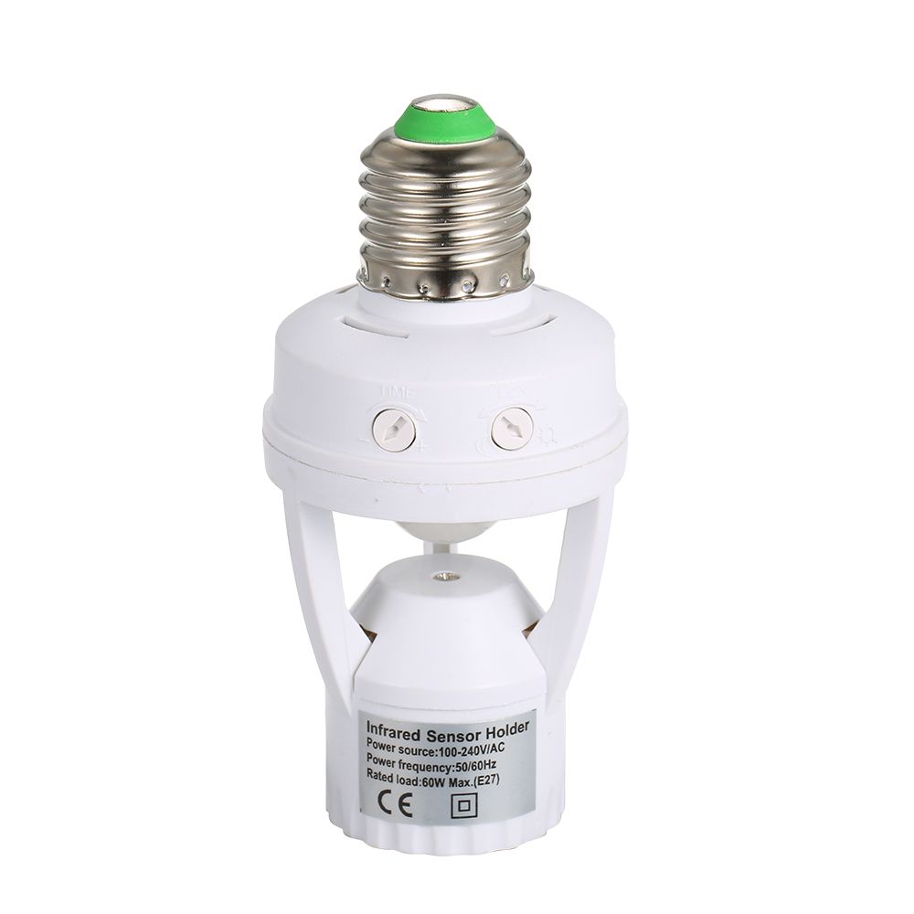 Sensitive PIR Motion Sensor E27 LED Bulb Base Socket Infrafed Automatic Light