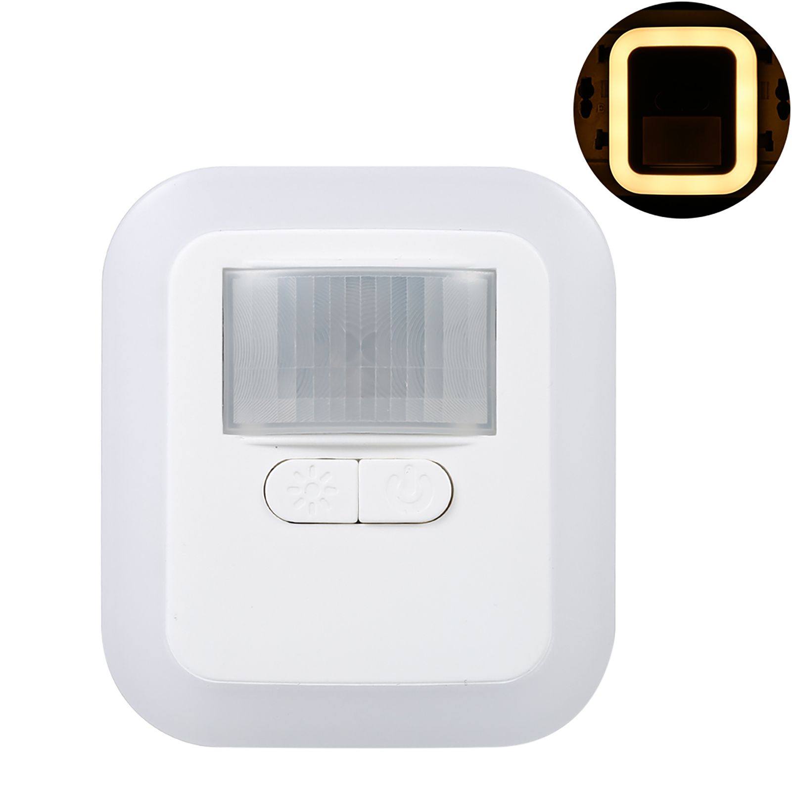 LED Plug-in Motion Sensor Light Wall Night Lamp with Brightness &