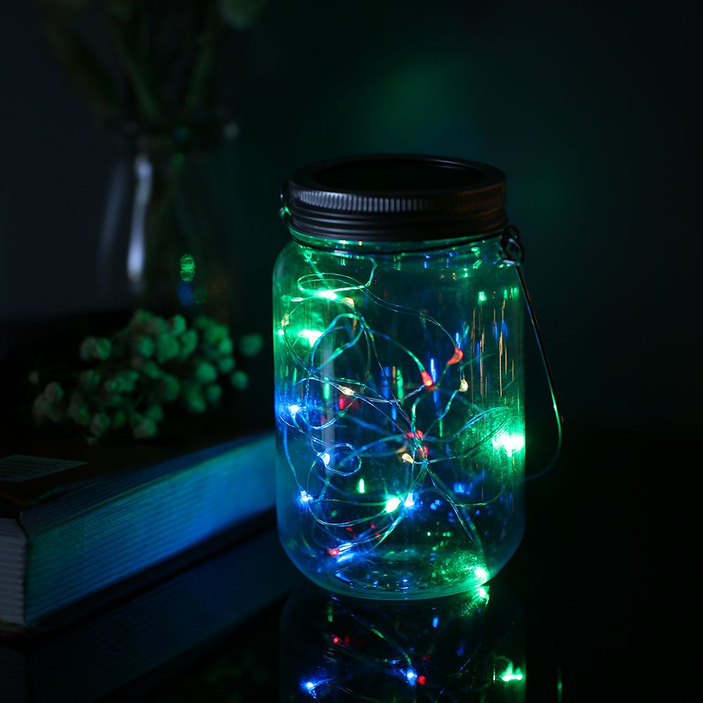 Mason Jar Solar Lantern Lights Waterproof Lid Lamp Fairy Light Copper Wire