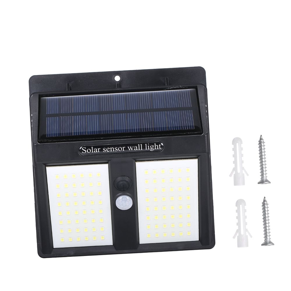 DC5.5V 20W 100 LED Three Sides Solar Power Energy Wall Mounted Lamp PIR Motion