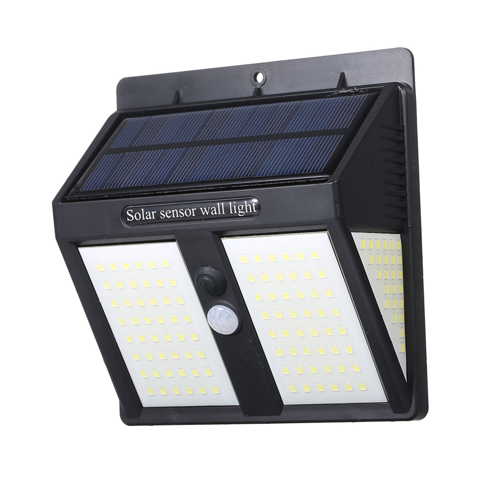 DC5.5V 20W 100 LED Three Sides Solar Power Energy Wall Mounted Lamp PIR Motion view 2