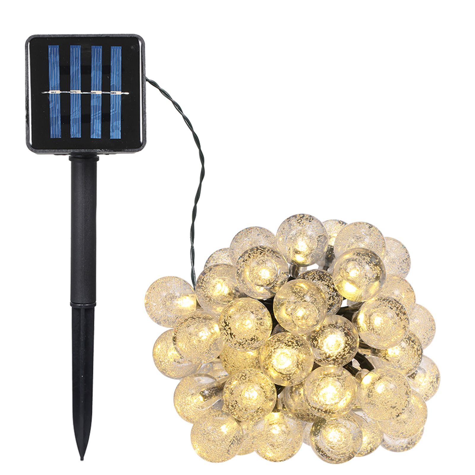 5W 17Meters/ 55.8Ft 100LEDs Solar Powered Energy Ball Outdoor String Light view 2