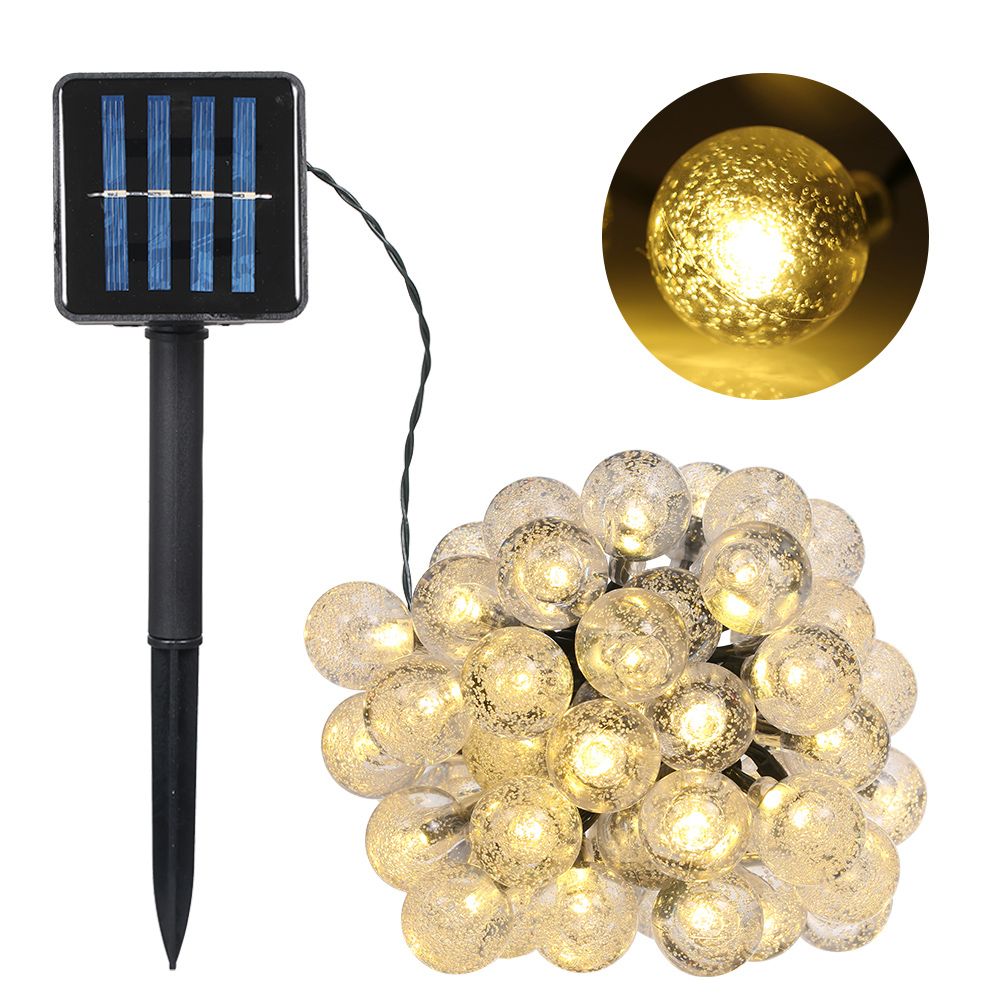 5W 17Meters/ 55.8Ft 100LEDs Solar Powered Energy Ball Outdoor String Light view 3