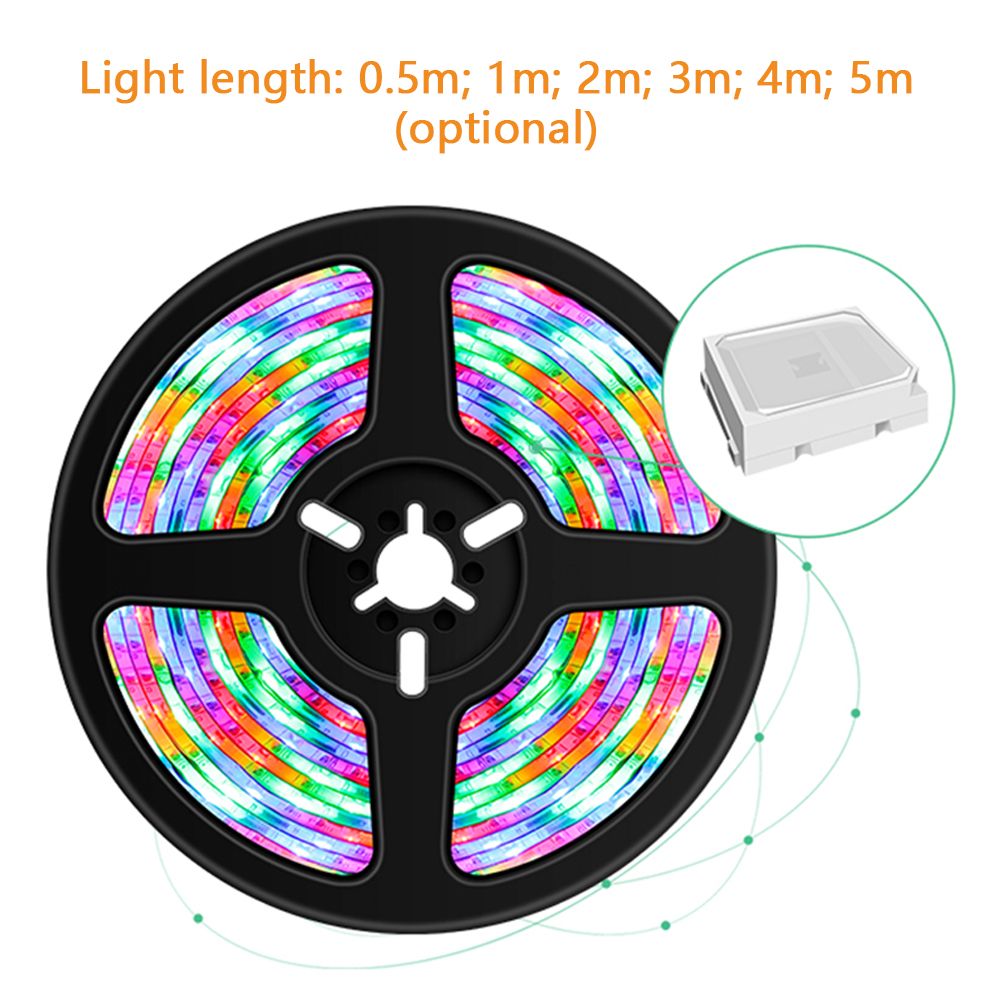 USB Dimmable RGB Colorful LEDs Strips Light with IR Remote Control 16 Colors & — image 1